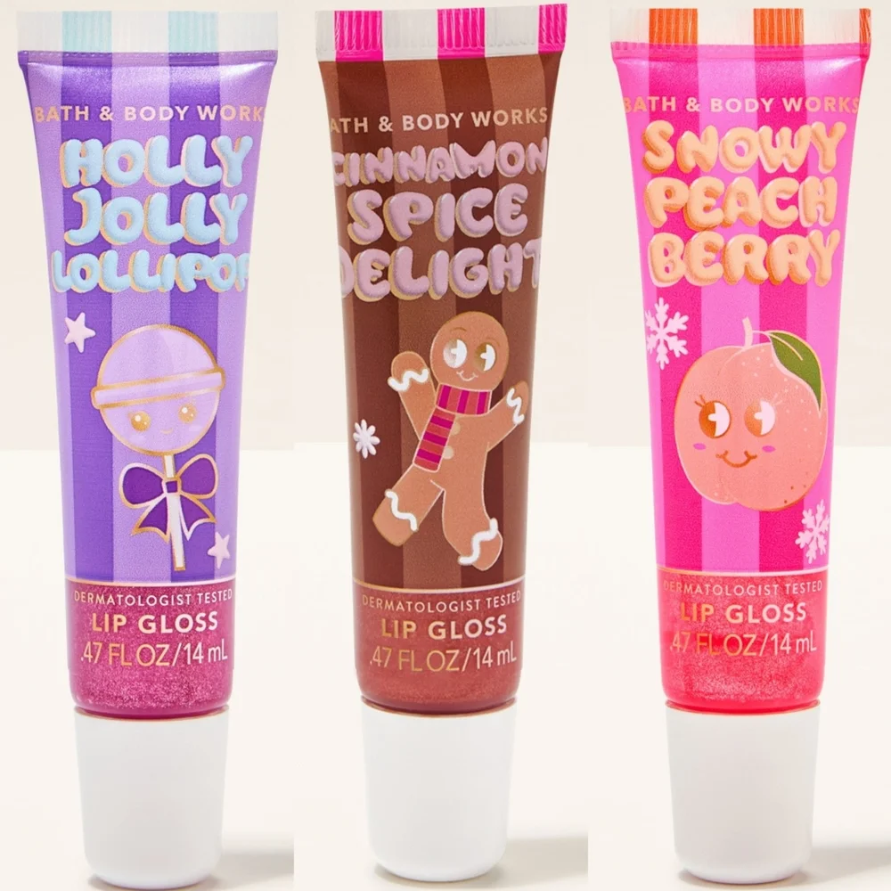 Bath & Body Works Holiday Lip Gloss Set of 3 NEW Sealed RARE